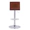 Armen Living Aubrey Adjustable Height Swivel Black Faux Leather and Chrome Bar Stool with Walnut Wood LCAUBAWABL - alternate 4